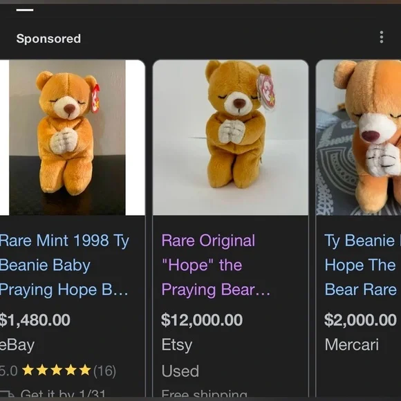 Ultra Rare TY Beanie Baby ~ Hope The Prayer Bear #4213 Tag Errors 1999 Retired! - Picture 9 of 9